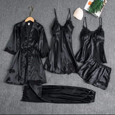 5pcs LONG SILK NIGHTY SET